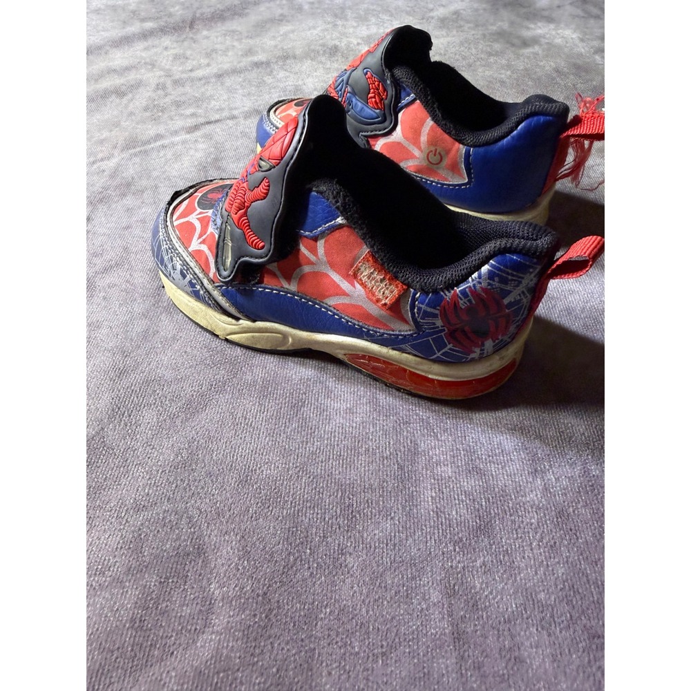 Marvel Spider-Man Light Up Sneakers Ground Up Toddler Size 8 Red Blue Boys Shoes